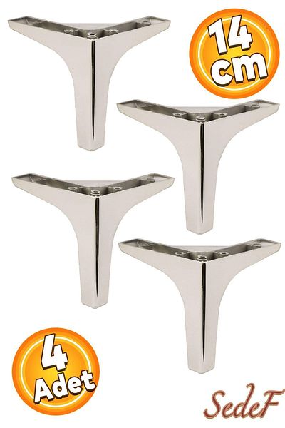 Badem10 4 Pieces Sofa Coffee Table Tv Unit Seat Leg with 14 cm Chrome Legs - Mother of Pearl Luxury Furniture