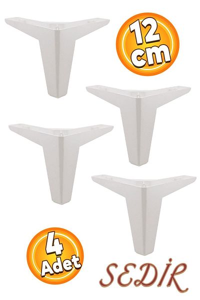Badem10 Mobilier de lux Cedar Canapea Masă de cafea Baza Unitate TV Picioare de fotoliu Picioare albe de 12 cm (4 buc.)