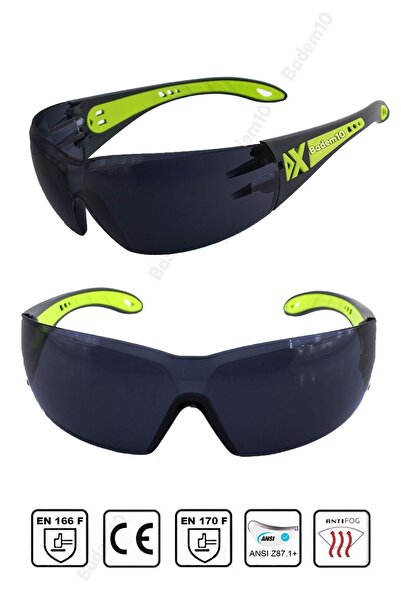 Badem10 İş Güvenlik Kaynakçı Gözlüğü Buğulanmaz Lazer Uv Koruyucu Toz Korumal...