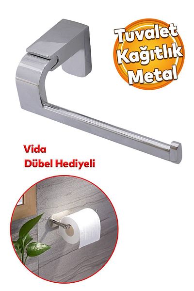 Badem10 Συσκευή θήκης χαρτιού υγείας Εξωτερική βάση χαρτιού τουαλέτας Θήκη για πετσέτες από ανοξείδωτο μέταλλο Στιβαρή βίδα Χρώμα Chrome