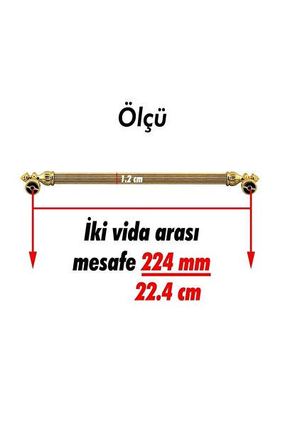 Badem10 Золота 224 мм металева ручка для меблів, ручка для дверцят кухонної шафи