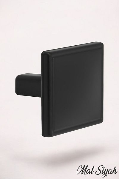 Badem10 Mobilier - Art Buton Mâner pătrat Sertar de bucătărie Ușă dulap Metal (NEGRU MAT)