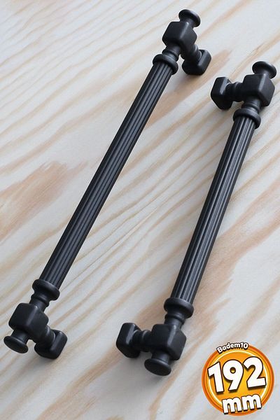 Badem10 Talas Metal cu dungi negru mat 192 mm Mobilier Bucătărie Sertar Dulap Mâner dulap Mâner