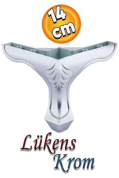 Badem10 Lükens Mobilier de lux Grup de scaune Canapea Unitate TV Fotoliu Picior Baza Picioare Plastic Cromat 14 Cm