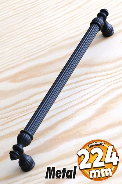 Badem10 Mâner Shah Mobilier Bucătărie Dulap Sertar Mânere Dulap Mâner Capac Mâner Negru (224MM-22.4CM) Metal