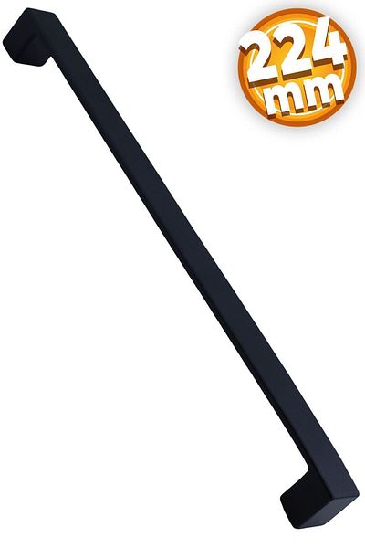 Badem10 Bihter Mobilier drept Sertar de bucătărie Dulap dulap Mâner Mâner negru (224 MM-22,4 CM) Mânere metalice