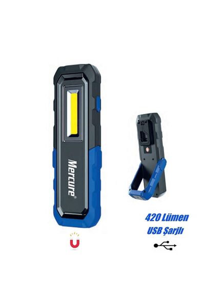 Mercure Mc6602 Ledli El Feneri Lambası 3 Modlu Şarjlı Mıknatıslı Fener