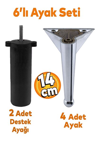 Badem10 Gonca 6'lı Set Mobilya Tv Ünitesi Çekyat Koltuk Kanepe Destek Ayağı 1...