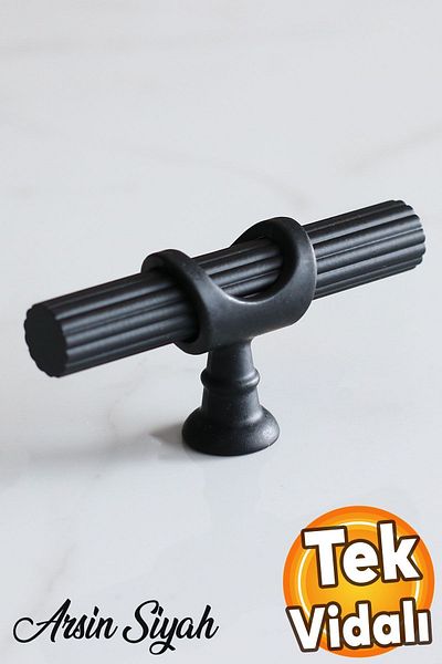 Badem10 Arsin Matte Black Metal Button Single Screw Furniture Kitchen Drawer Cabinet Wardrobe Handle Handle Handles