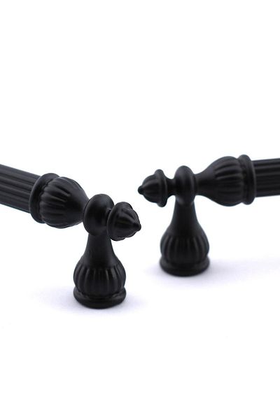 Badem10 Mâner Shah Mobilier Bucătărie Sertar Dulap Mânere Dulap Mâner Capac Mâner Negru (160 MM-16.0 CM) Metal