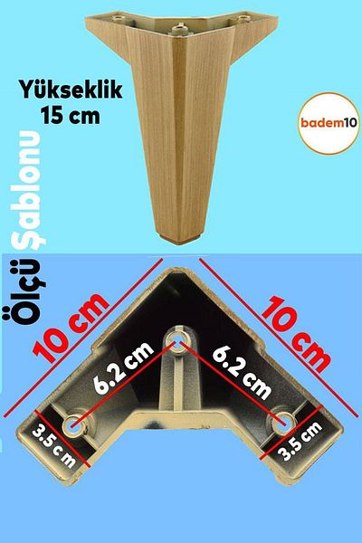 Badem10 Canapea de lux Unitate TV cu model - Picioare de bază din nuc de 15 cm (4 buc.)