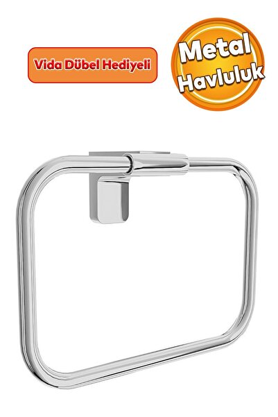 Badem10 Metal Sağlam Vidalı Krom Renk Havluluk Aparat Banyo Mutfak Lavabo Hav...