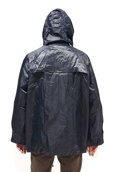 Badem10 Μπουφάν με κουκούλα μπλε Navy Blue Hooded Biker Raincoat