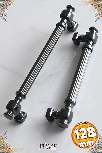 Badem10 Mâner metalic cu dungi afumate Talas 128 mm Mobilier Bucătărie Sertar Dulap Mânere dulap Mâner