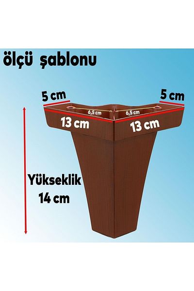 Badem10 Venus Mobilier de lux Canapea Unitate TV Picior de fotoliu 14 Cm Model din lemn maro Picioare de bază