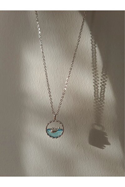 Feride قلادة دولفين - ستانلس ستيل، موديل فضي