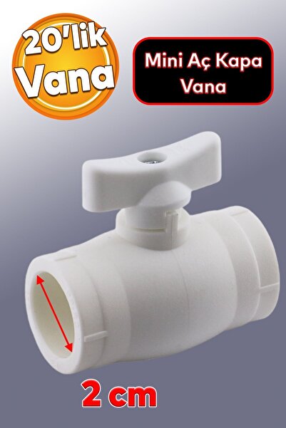 Badem10 Küresel Su Pprc Mini Vanası Plastik 20'lik Pvc Musluk Dişsiz Aç Kapa Boru Kaynak Makine Bağlantılı
