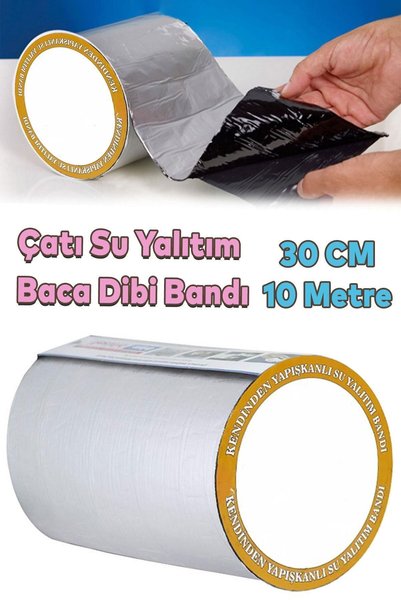 Badem10 Çatı Yalıtım Baca Dibi Bandı Folyolu Ses Su Yalıtım Bant Bandı 30 Cm ...