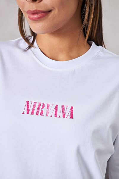 The Champ Clothing Tricou alb pentru damă cu imprimeu Angel Design Nirvana