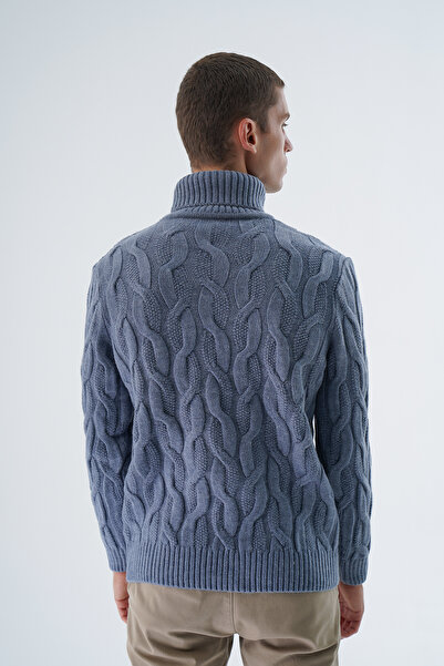 Trist Star Ανδρικό πλεκτό πουλόβερ από ορείχαλκο ζιβάγκο - Πλεκτό μαλλί, TRIST-5337