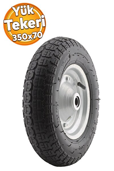 Badem10 El Arabası Yük Taşıma Tekeri Bilyeli Rulmanlı Havalı Dubleks 350x70 Mm Çelik Jant Tekerlek