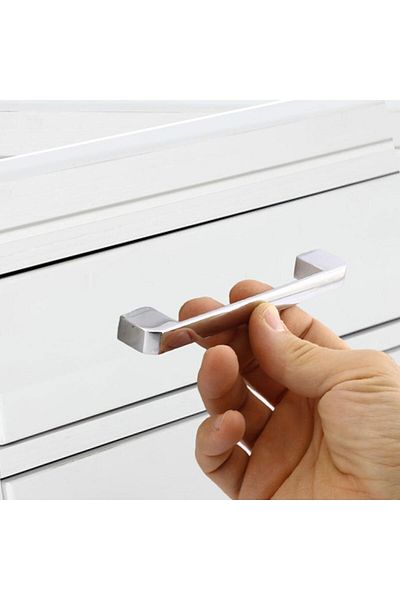 Badem10 Gölcük Mobilier oval Sertar de bucătărie Dulap Dulap Capac Mâner metalic Mâner cromat 128 mm-12,8 cm