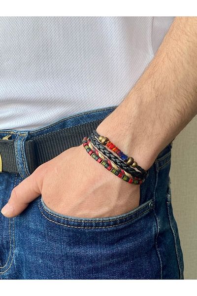 etniko Special Design Handmade Multiple Leather Bracelet