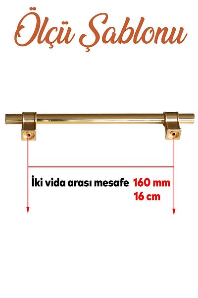 Badem10 Hisar Gold Gold Metal plat 160 mm Mobilier Bucătărie Sertar Dulap Mâner dulap Mâner