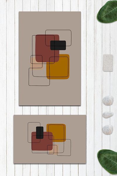 Evmila Πατάκι μπάνιου με σχέδιο 2 τεμαχίων 50x60 cm - 60x100cm