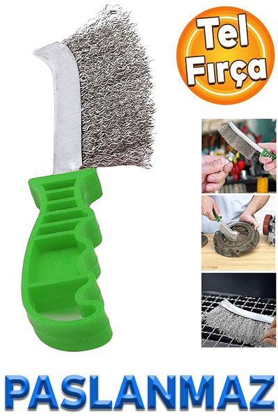 Badem10 Wire Brush Plastic Handle Stainless Wire Dirt Rust Cleaning Brush 23.5 cm