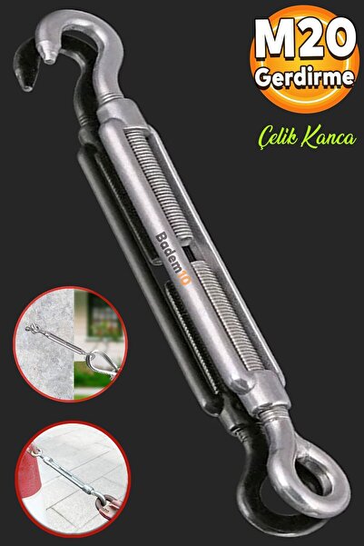 Badem10 Çelik Kanca M20 Yük Halat Gerdirme Galvenizli Paslanmaz Yük Gergi Dem...