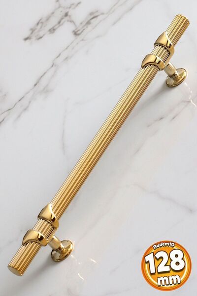 Badem10 Emir (PREMIUM) 128 mm, metal auriu, dulapuri cu sertare pentru bucătărie