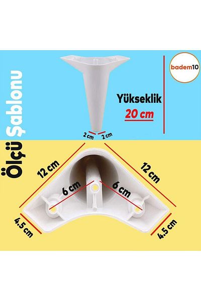 Badem10 Aspen Mobilier de lux Canapea Fotoliu Unitate TV Consolă Stâlp Picioare 20 Cm Picior alb