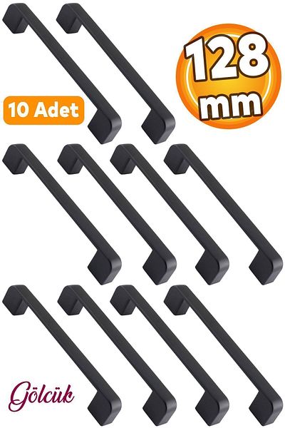 Badem10 10 Buc Negru Mobilier Bucătărie Sertar Dulap Mâner Metal 128 mm