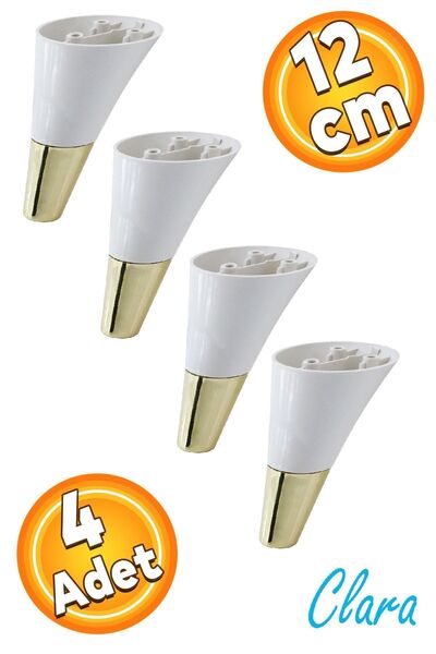 Badem10 Clara Mobilya Kanepe Sehpa TV Ünitesi Baza Koltuk Ayağı Krem Gold Ren...