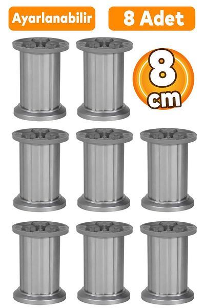 Badem10 Bancă Puf Venus Gri - Set dulap reglabil 8 cm, fotoliu și canapea 8 piese