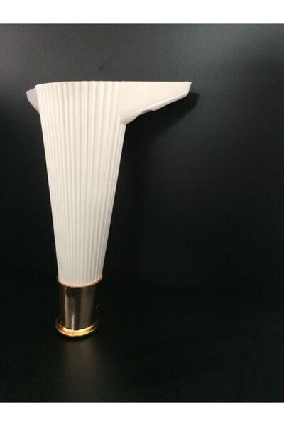 PVCBURADA Asian Striped 20cm White / Gold Furniture Leg - Cabinet, Armchair, Tv Unit Leg