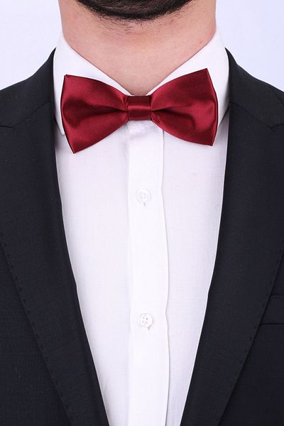 La Pescara Burgundy Satin Bow Tie SP04