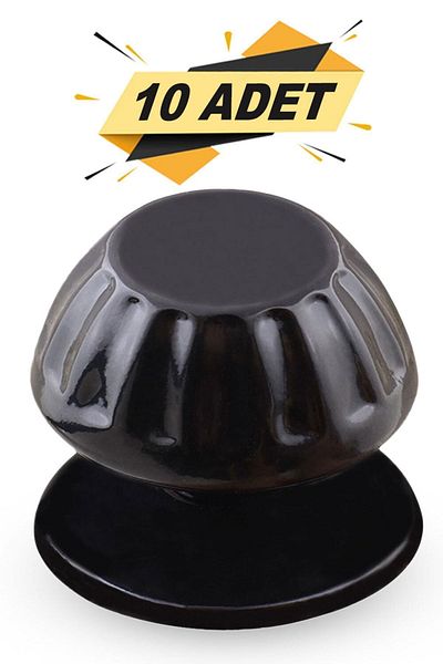 Badem10 Papatya Buton de ușă Mâner de ușă Mâner de tată Ciocan de metal negru (10 bucăți)