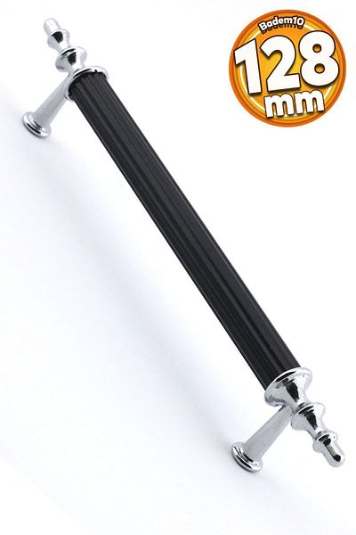Badem10 Mâner Erciyes Capac și mânere pentru sertar din metal negru 128 mm