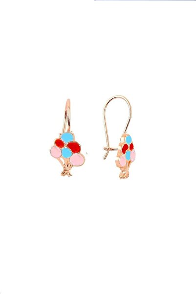 Trend Silver 925 Ayar Gümüş Balonlu Mineli Çocuk -Bebek Küpesi