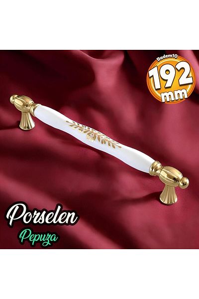 Badem10 Pepuza (PREMIUM) Porțelan Real Aur Aur 192 Mm Mobilier Bucătărie Sertar Dulap Mâner Mâner