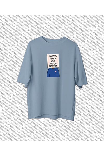 aynewmoda We Laugh Falan Da - Very Mixed Printed Oversize T-shirt