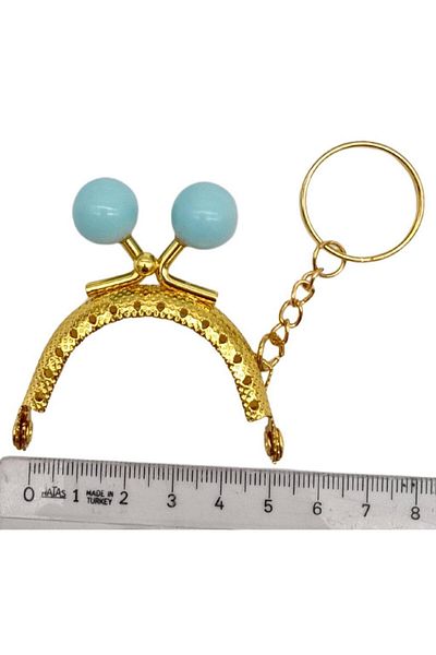 angel çanta aksesuar Clip pentru portofel în vrac de culoare albastră - 5 cm metal auriu cu breloc