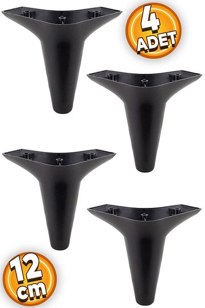 Badem10 Canapea neagra de lux Aspen - picioare de baza de 12 cm, unitate TV si 4 scaune