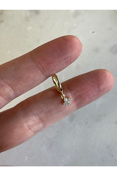 ds denizden silver Tekli Gümüş Çiçekli Halka Küpe - 1 Adet