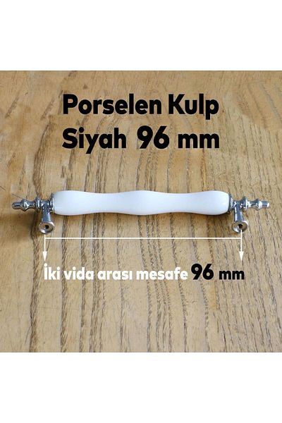 Badem10 Rose Real Porțelan Negru Alb 96 Mm Sertar Bucătărie Dulap Mâner Dulap