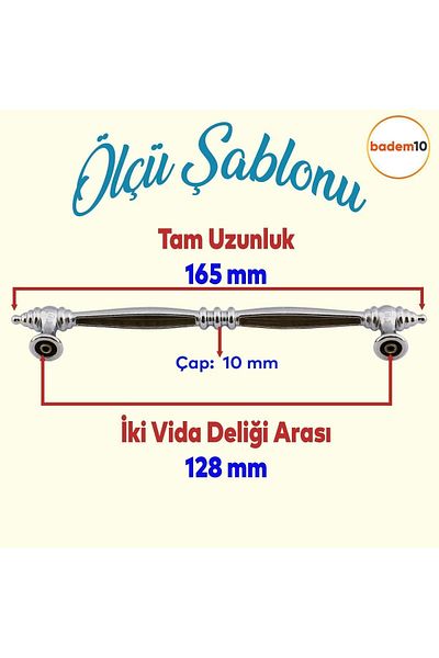 Badem10 Mobilier tip fagure Sertar de bucătărie Dulap Ușă dulap metal plat 128 mm Mâner cromat Mâner