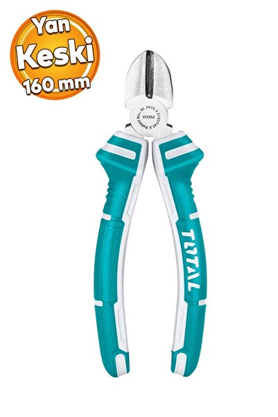 TOTAL Kombine Yan Keski Plastik Saplı 160 mm Metal İnşaat Teli Kesim Kablo Ke...