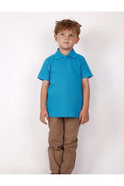 NOBLE STORE Παιδικό μπλουζάκι Comfort Polo Neck - Κοντό μανίκι, μονόχρωμο, Sc...